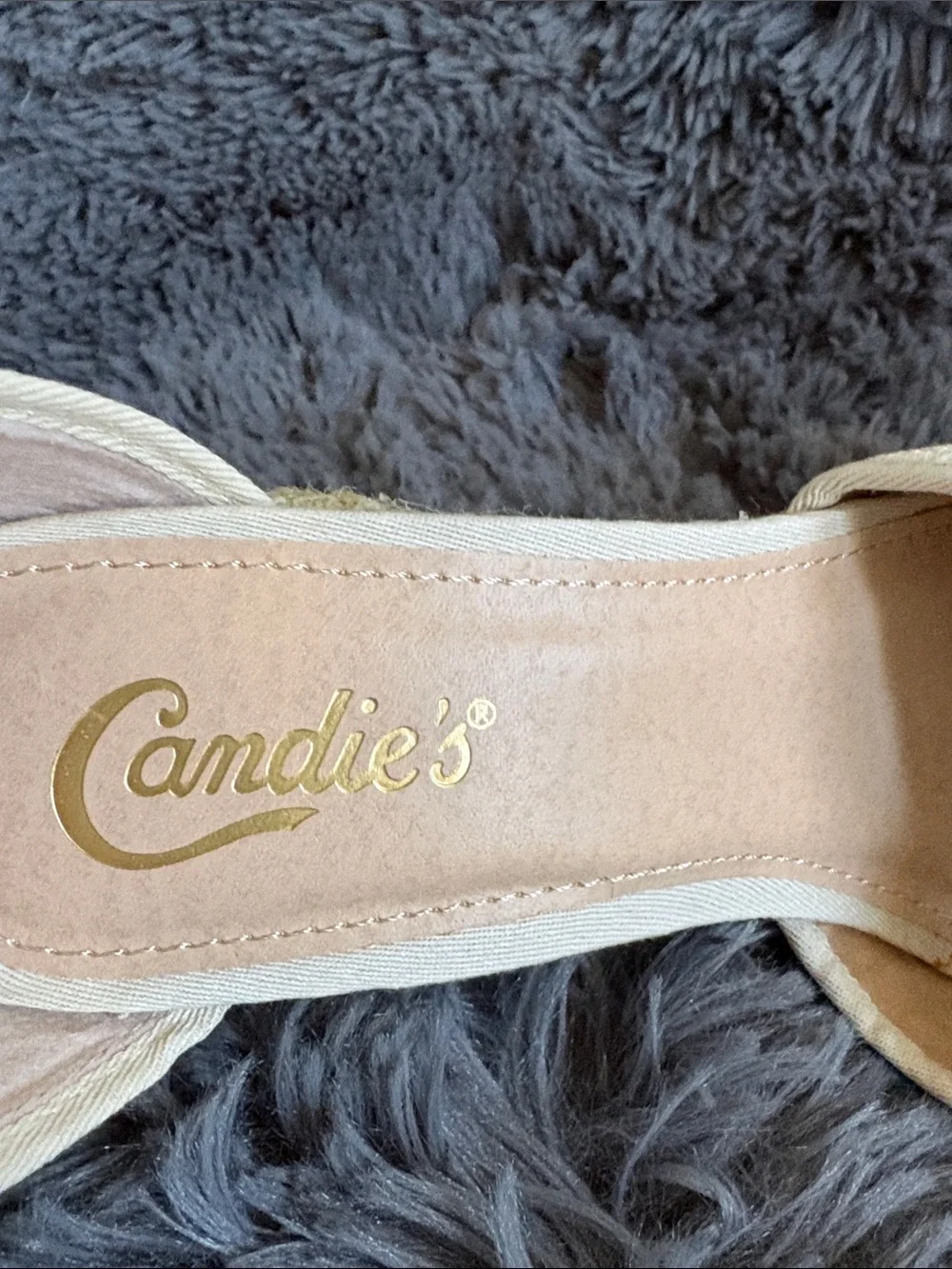 Candie's Cream Crochet Espadrille Wedge Sandals with Jute Platform